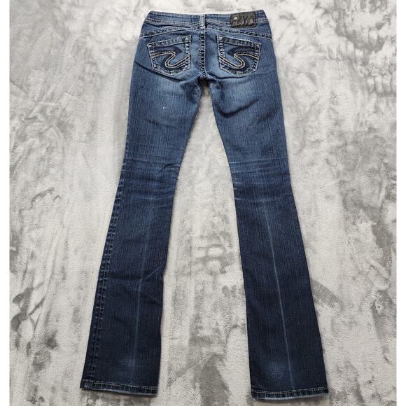 Silver Jeans Womens W25/L33.5* Blue Tuesday 16 1/2" Low Rise Bootcut Stretch - Picture 4 of 16